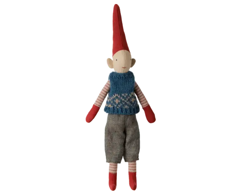 Maileg Pixy, Size 1 - Boy - BLUE KNITTED VEST
