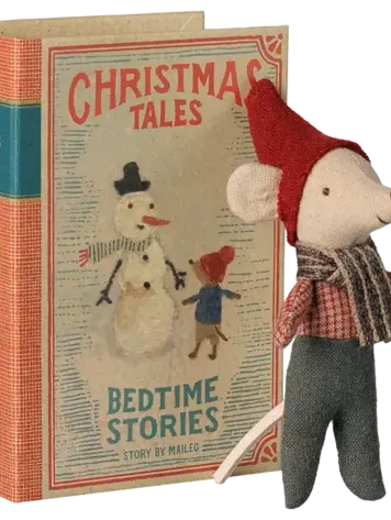 Maileg Christmas Mouse, Baby in Book