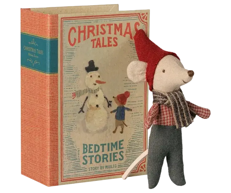 Maileg Christmas Mouse, Baby in Book