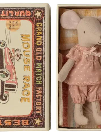 Maileg Big Sister Mouse in Matchbox - POLKA DOT PJ