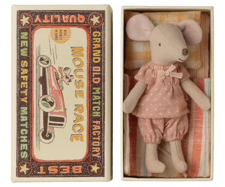 Maileg Big Sister Mouse in Matchbox - POLKA DOT PJ