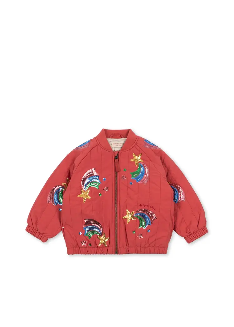 Konges Sløjd JUNO SEQUIN RAINBOW BOMBER JACKET- cardinal