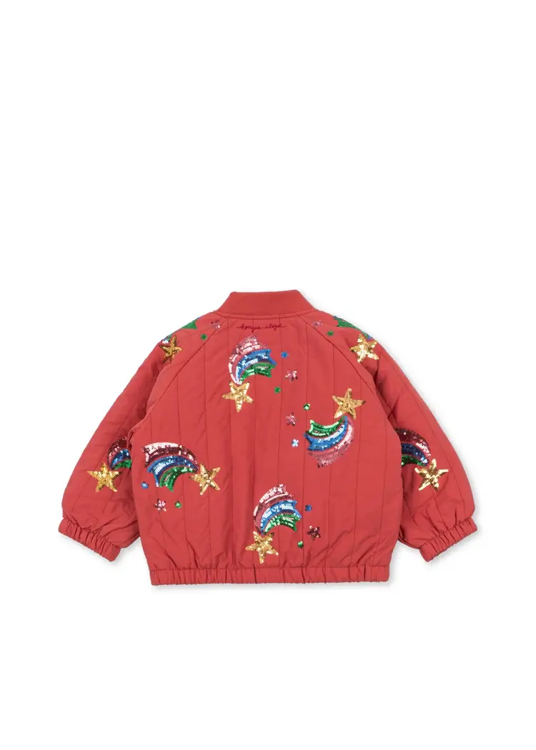 Konges Sløjd JUNO SEQUIN RAINBOW BOMBER JACKET- cardinal