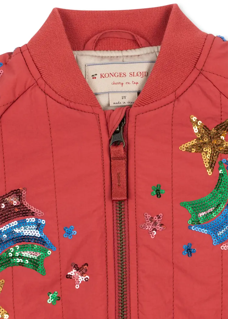 Konges Sløjd JUNO SEQUIN RAINBOW BOMBER JACKET- cardinal