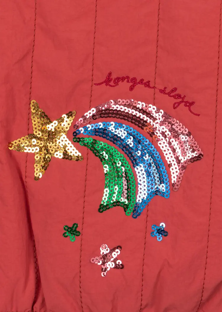 Konges Sløjd JUNO SEQUIN RAINBOW BOMBER JACKET- cardinal