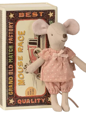 Maileg Big Sister Mouse in Matchbox - POLKA DOT PJ