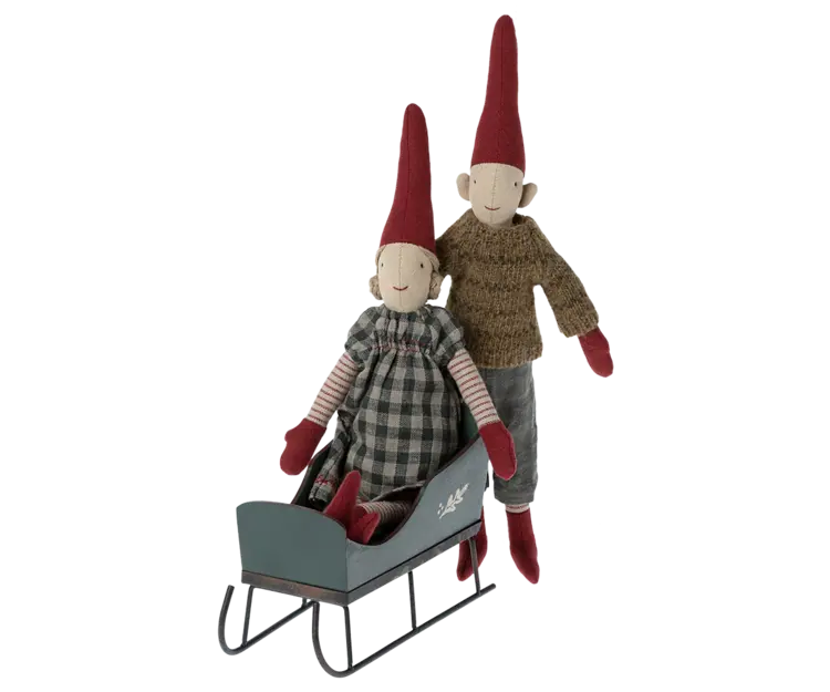 Maileg Sleigh, Mini - GREEN