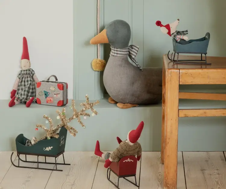 Maileg Sleigh, Mini - GREEN