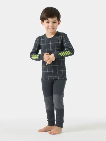Helly Hansen Kids' Graphic LIFA® Merino Wool Base Layer Set- Thunder Grey
