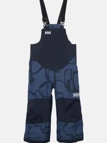 Helly Hansen Kids' Rider 2.0 Insulated Ski Bib- Dark Blue AOP