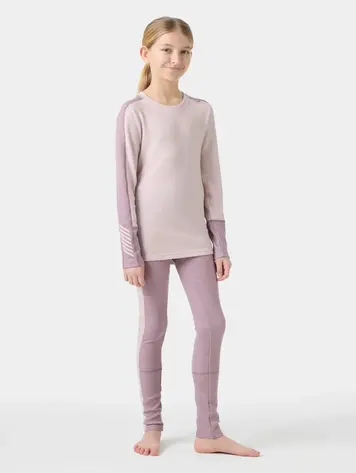 Helly Hansen Juniors' LIFA® Merino Midweight Base Layer Set- Purple Clay
