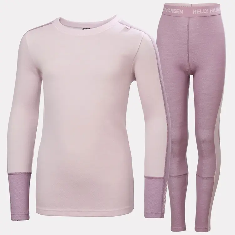 Helly Hansen Juniors' LIFA® Merino Midweight Base Layer Set- Purple Clay