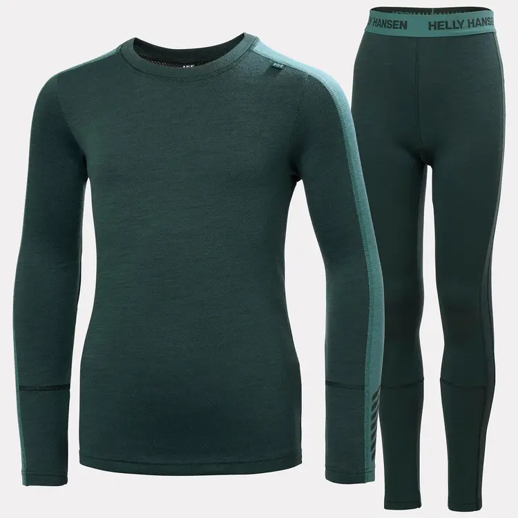 Helly Hansen Juniors' LIFA® Merino Midweight Base Layer Set- Dark Jungle