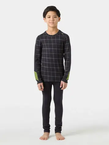 Helly Hansen Juniors' Graphic LIFA® Merino Base Layer Set- Thunder Grey