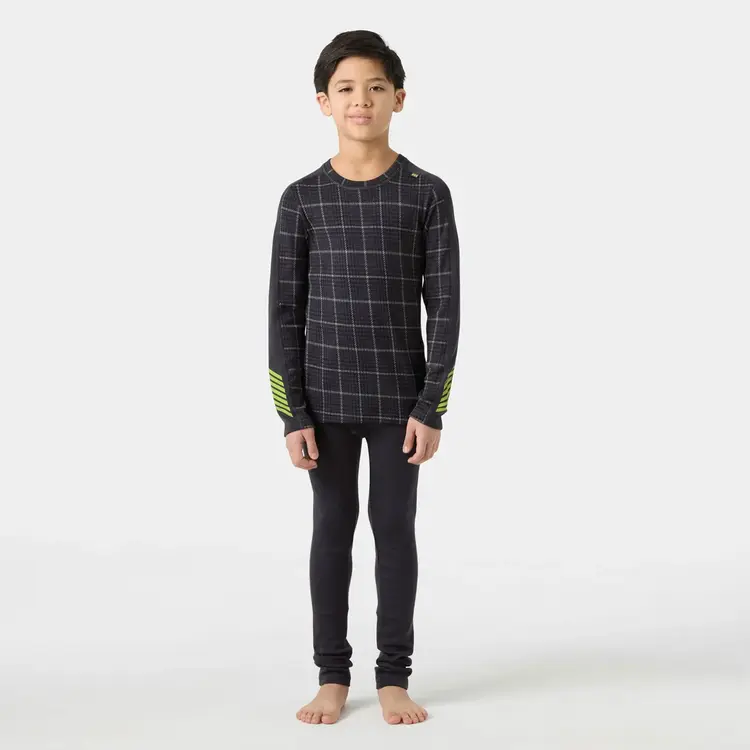 Helly Hansen Juniors' Graphic LIFA® Merino Base Layer Set- Thunder Grey