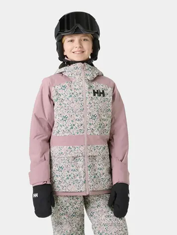 Helly Hansen Girls' Stellar Ski Jacket 2.0- Purple Clay AOP