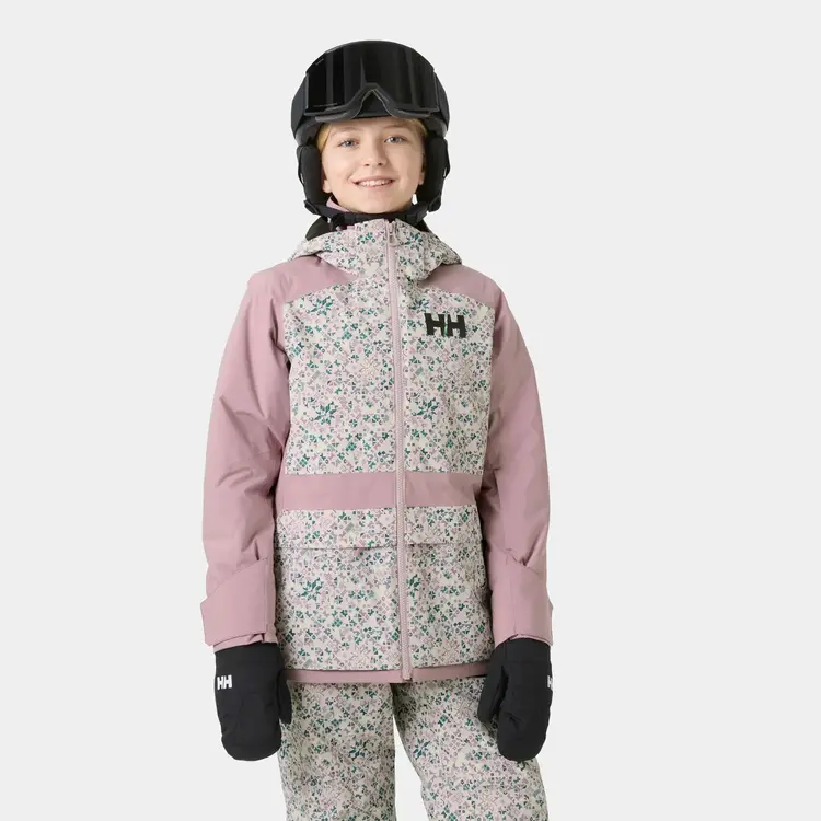 Helly Hansen Girls' Stellar Ski Jacket 2.0- Purple Clay AOP