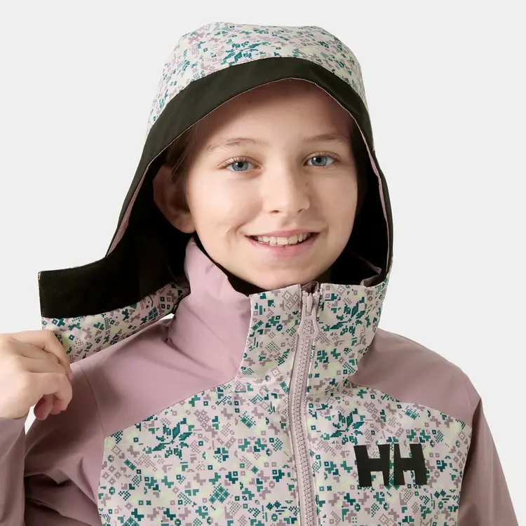 Helly Hansen Girls' Stellar Ski Jacket 2.0- Purple Clay AOP