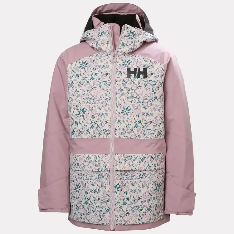 Helly Hansen Girls' Stellar Ski Jacket 2.0- Purple Clay AOP