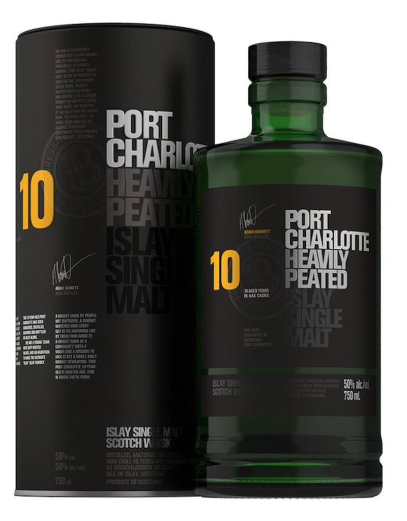 Bruichladdich, 10-Year 'Port Charlotte' Heavily Peated Single-Malt Scotch - 750mL