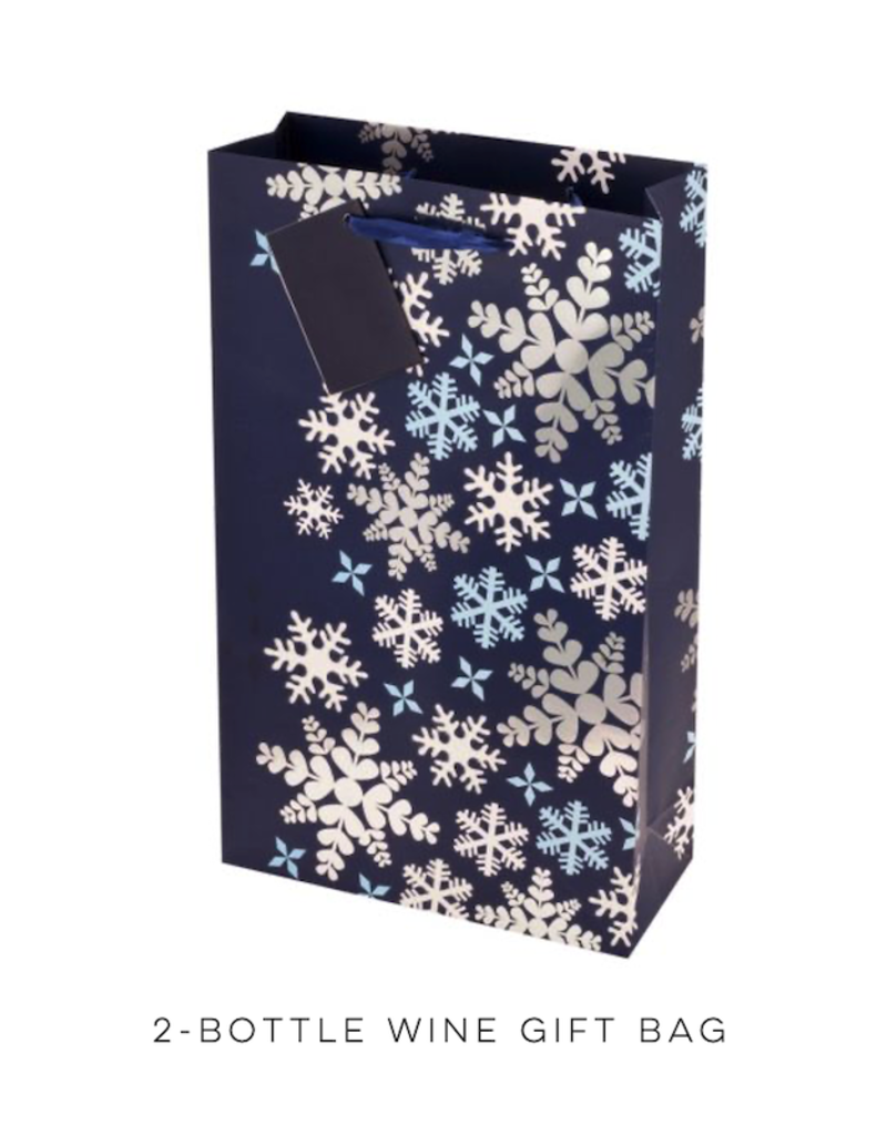 Blue Snowflake 2-Bottle Wine Gift Bag