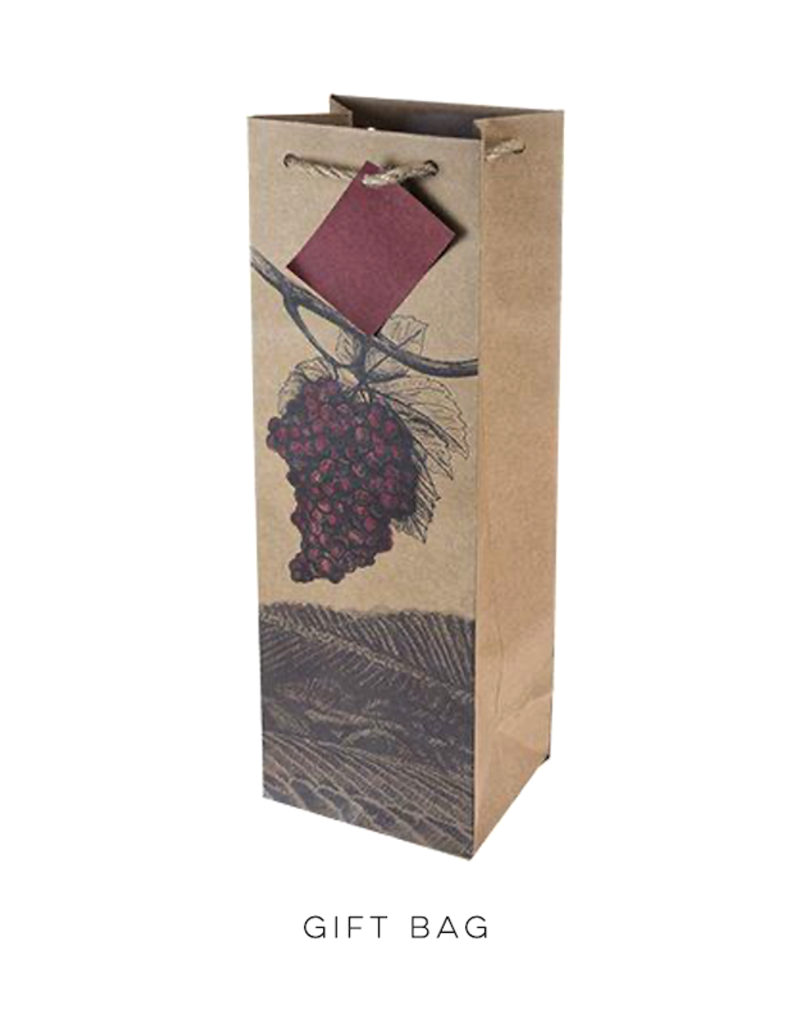 Illustrated Grapes 1-Bottle Gift Bag