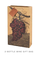 Illustrated Grapes 2-Bottle Gift Bag