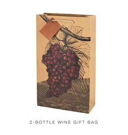 Illustrated Grapes 2-Bottle Gift Bag