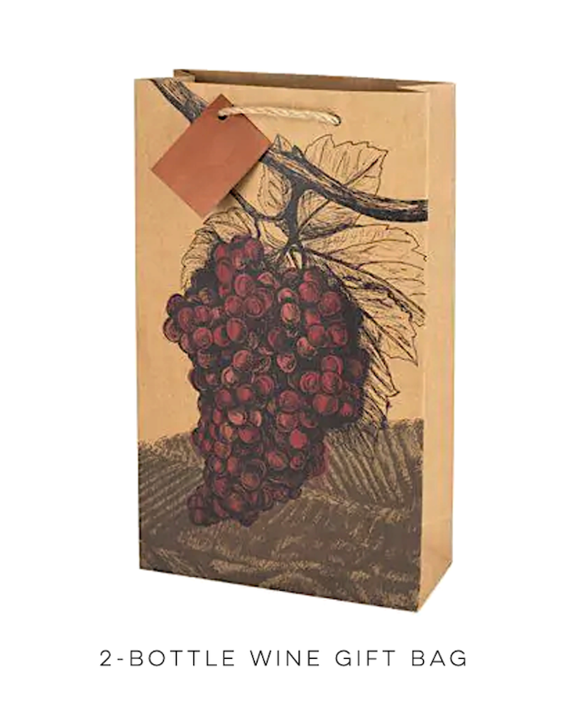 Illustrated Grapes 2-Bottle Gift Bag