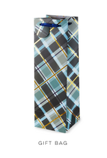 Navy Plaid Gift Bag