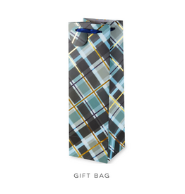 Navy Plaid Gift Bag