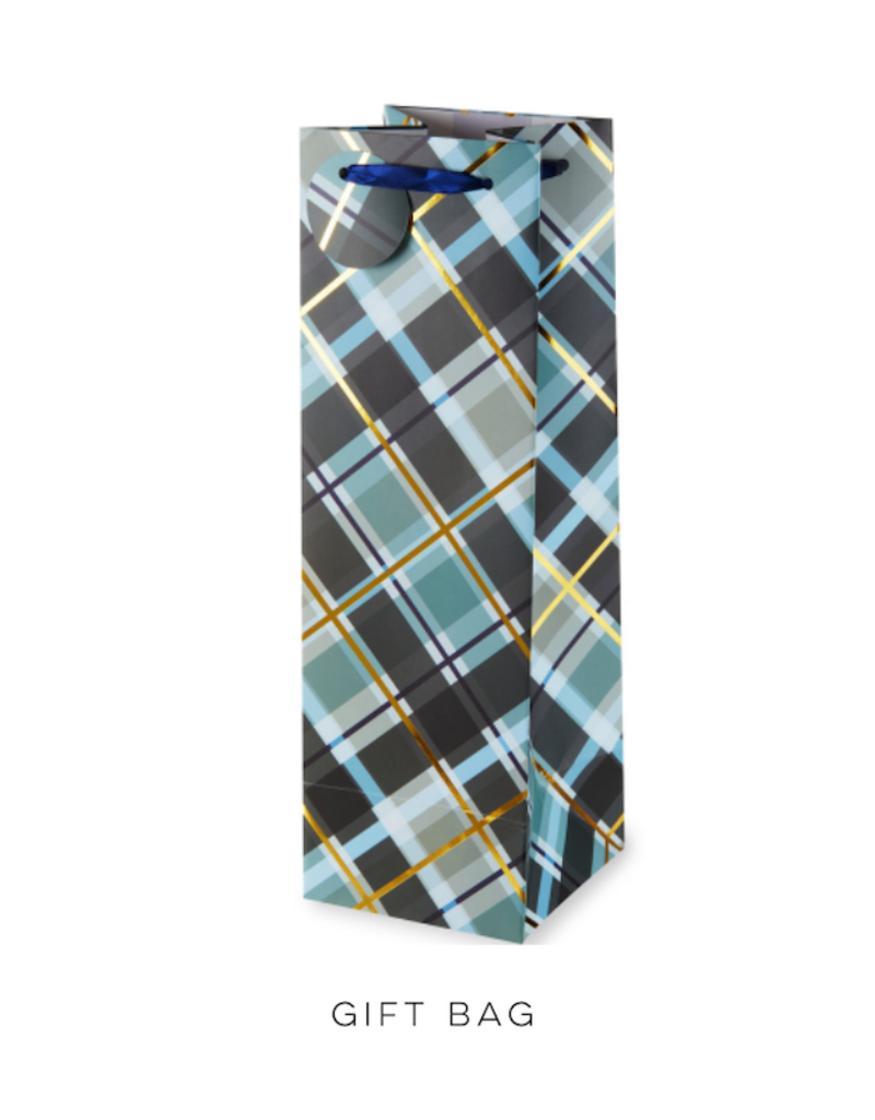 Navy Plaid Gift Bag