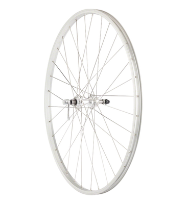 Quality Wheels Value Single Wall Series Rear Wheel - 700, QR x 130mm, Rim Brake, Freewheel, Silver, Clincher