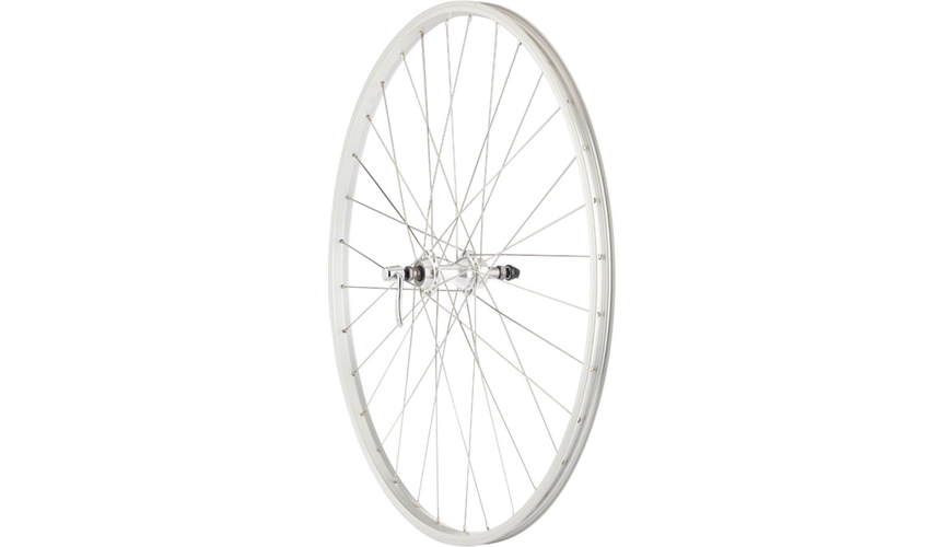 Quality Wheels Value Single Wall Series Rear Wheel - 700, QR x 130mm, Rim Brake, Freewheel, Silver, Clincher
