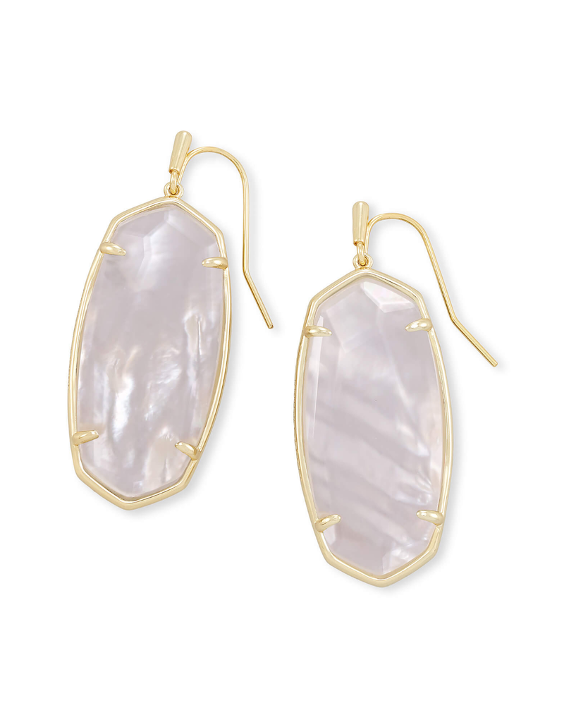 FACETED ELLE EARRING GOLD IVORY MOP 