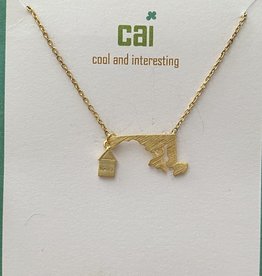 Necklace Home State Maryland Gold