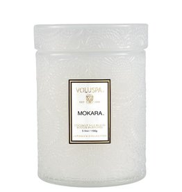 VOLUSPA 5.5 oz. Embossed Jar Candle W/Lid Mokara