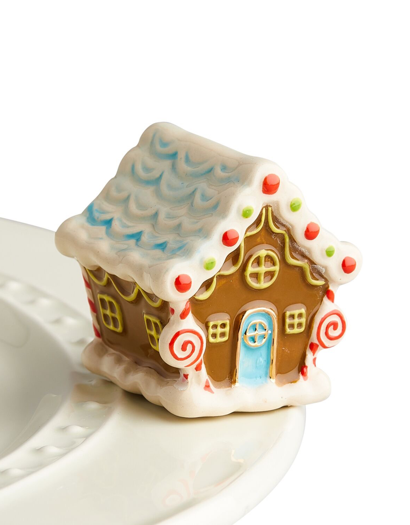 A218 Candyland Lane gingerbread house Christmas platter charm Nora Fleming Mini