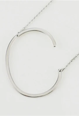 C Sideways Initial Necklace - Heart and 