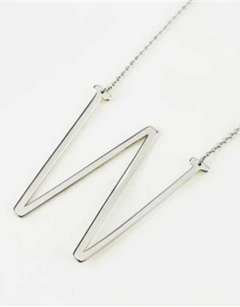 W Sideways Initial Necklace - Heart and 