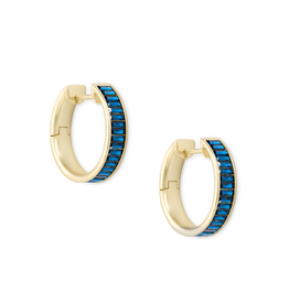 KENDRA SCOTT Jack Hoop Earrings Gold Blue Crystal