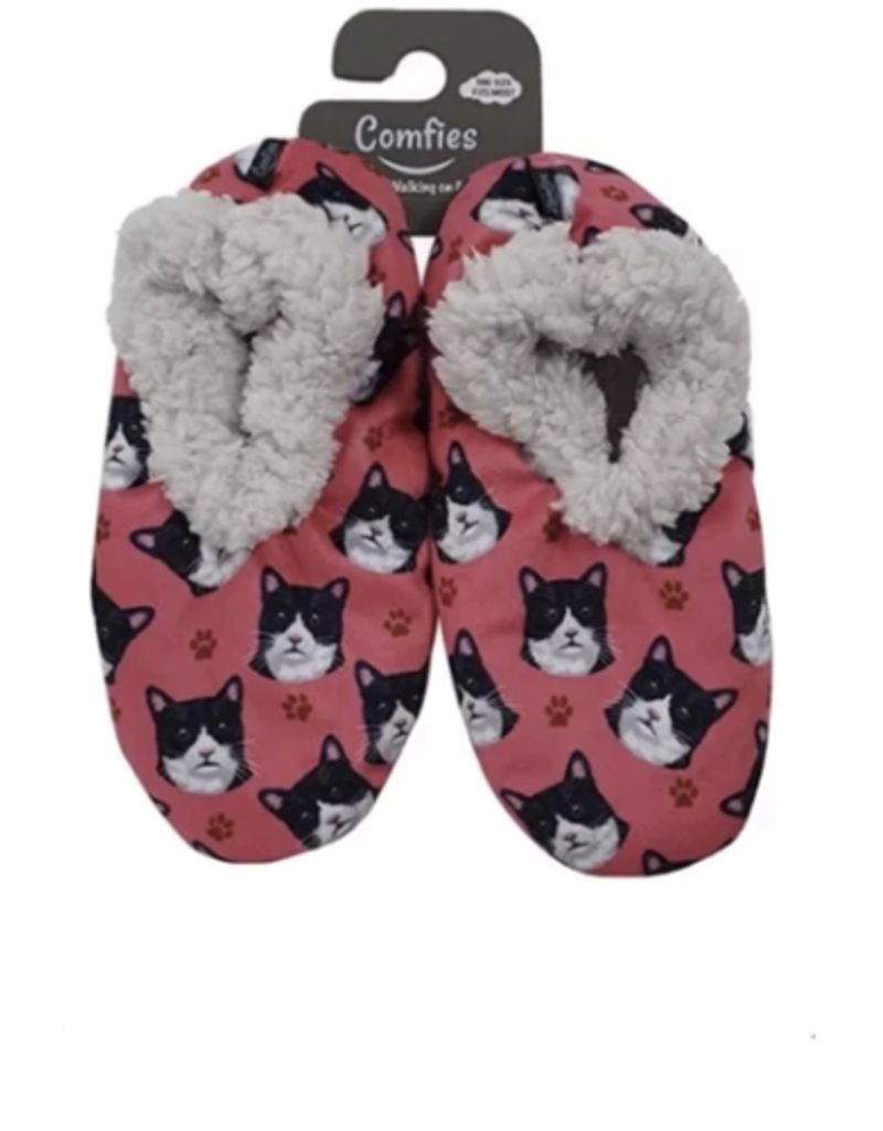 white cat slippers