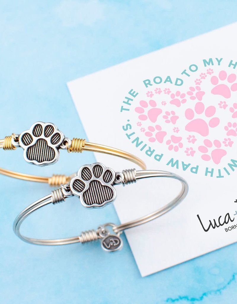 Bangle Bracelet Pawprint - Heart and 