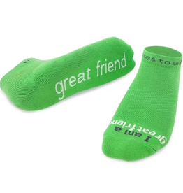 Low Cut Socks I Am a Great Friend Green/White