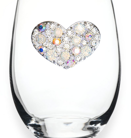 THE QUEENS' JEWELS Stemless Wine Glass Multi-Stone Heart