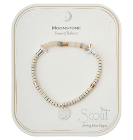 SCOUT CURATED WEARS Stone Intention Charm Bracelet - Moonstone/Silver/Gold
