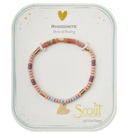 SCOUT CURATED WEARS Stone Intention Charm Bracelet - Rhodonite/Gold