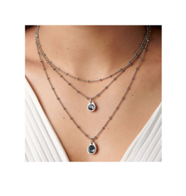 UNO DE 50 Star's Rain Triple Strand Necklace w/Crystals