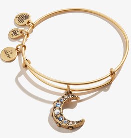 ALEX AND ANI Charm Bangle Pearl Infusion Crescent Moon in Gold