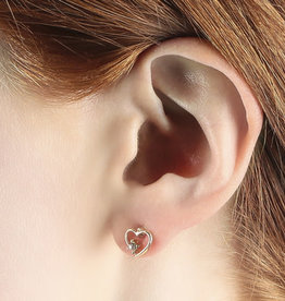 HOWARD'S INC Ear Sense Heart Crystal Earrings, Gold